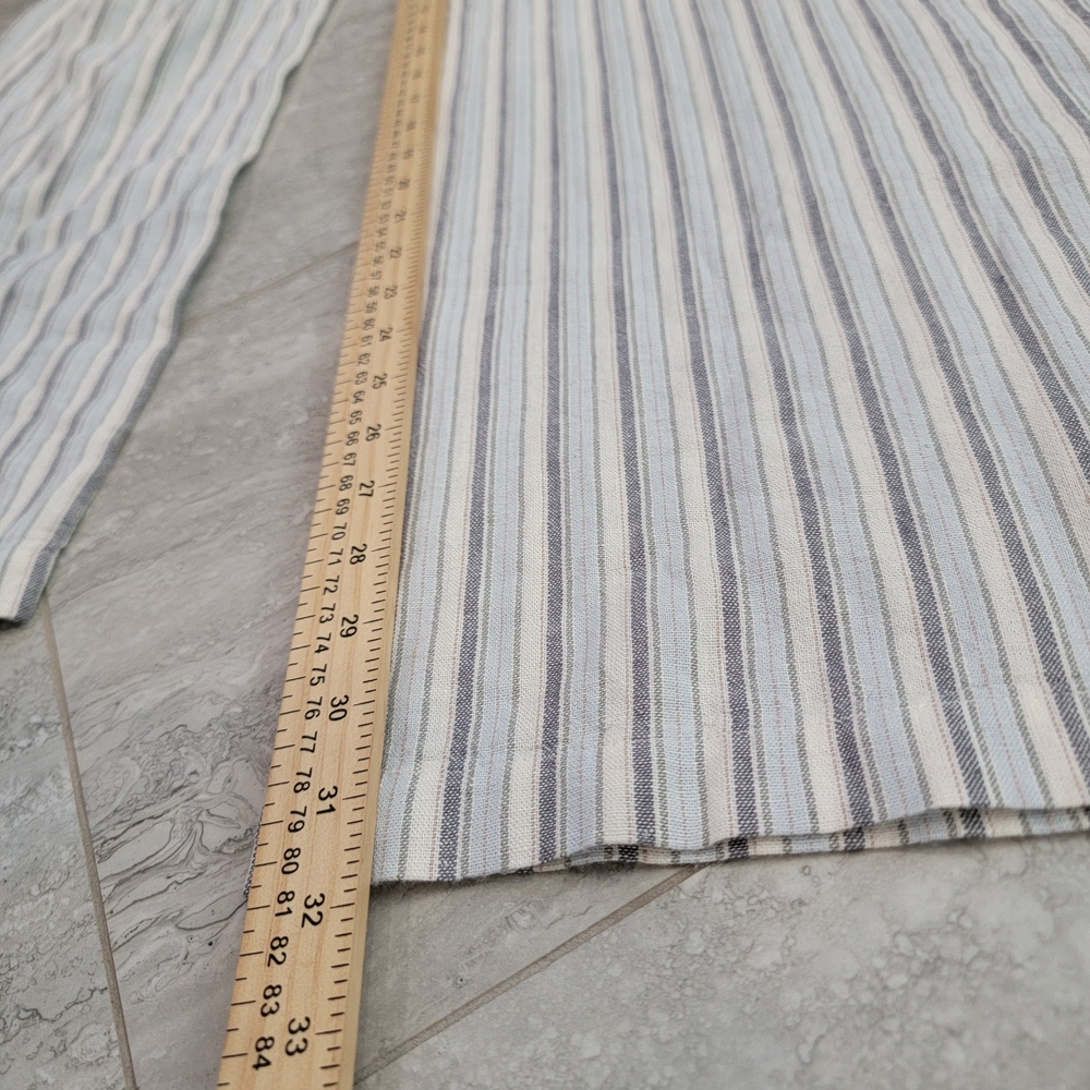 Linen Blue and White Striped Pants Elastic Waistband Lagenlook Size XL Resort - Picture 6 of 7